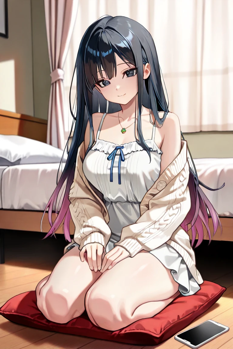 1girl in、A smile、Underwear、Cute underwear、Upper body portrait、Squatting panchira、