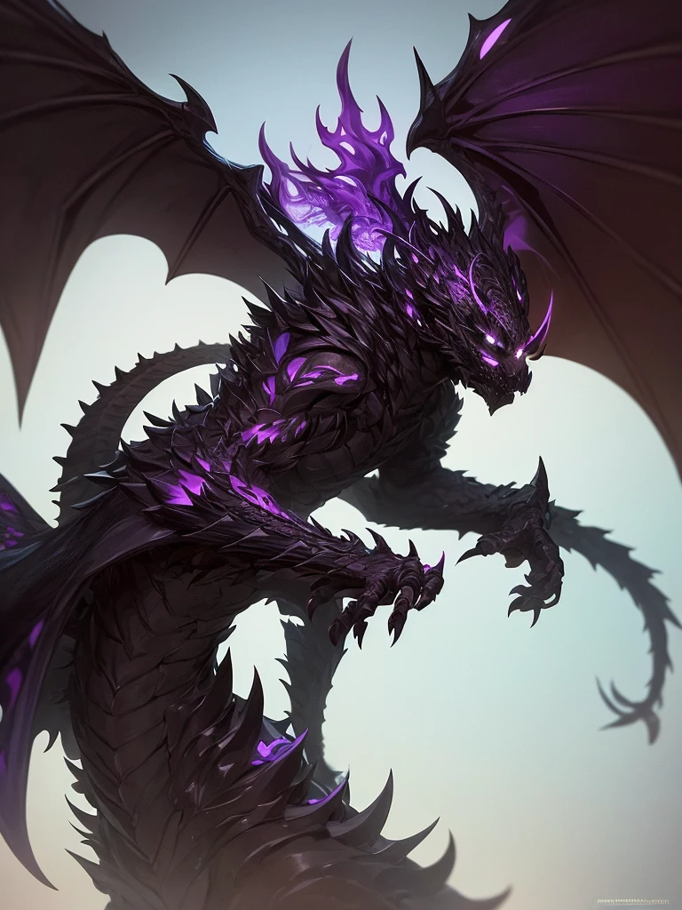Dark cave deep purple fog corrupted dragon