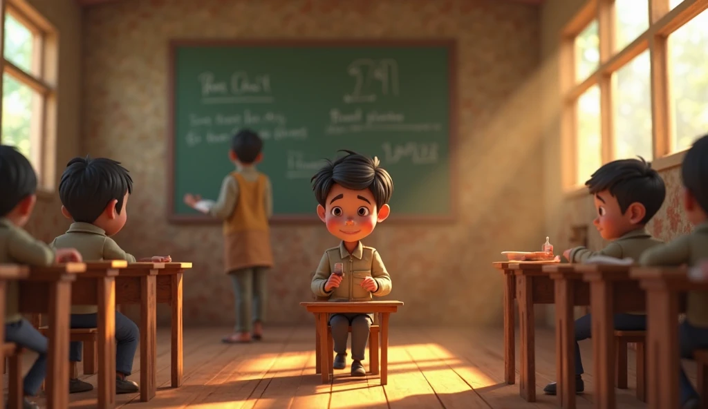 A Indian student in class Indian environment
