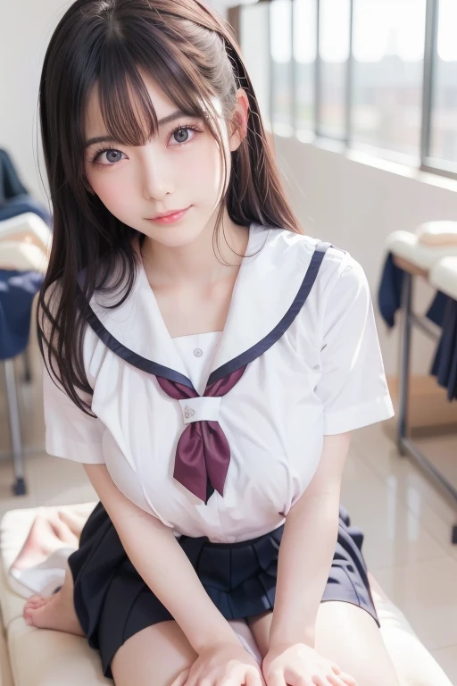(((Schoolgirl uniform))、((Black thin pantyhoseを履いている))、((Spread your legs))、(((I can see her panties)))、Angle from the front、(masterpiece))、(highest quality) )、(High resolution)、Very detailed RAW カラー写真、Very detailed、Realistic、Realistic、Unbelievably absurd、Very detailed、Sharp focus、、(Professional Studio Lighting)、(Professional Color Grading)、Rim Light、Dramatic lighting、Cinema Lighting、Intraluminal reflection、Soft natural light、Calm colors、Photon Mapping、Radio City、1 girl、Asian、((Cute hairstyles))、、sprawl、((Schoolgirl uniform))、(((Black thin pantyhose、、Pussy、mekosuji、Realisticな、alone、((Spread your legs))、Natural Hand 2-3500、 (High resolutionのRAW写真)、Imperfect skin、fabric、texture、Detailed face、Learn more about skin、Thin fingers、ウォームNatural Hand 2-3500、
