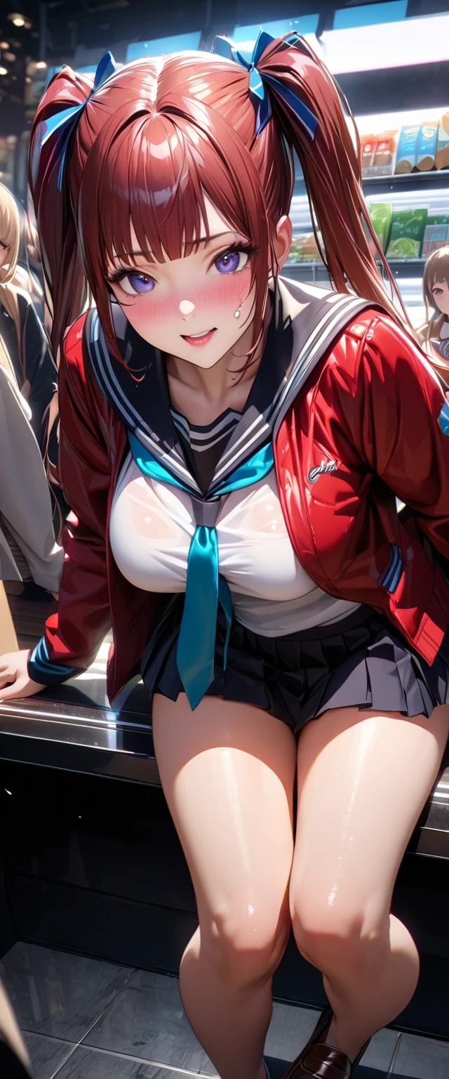 ((Smooth texture:0.75, Realistic texture:0.65, Realistic:1.1, Anime CG Style)), thick outline, (La Highest quality,High resolution,Super detailed,Actual), Absurd, (Highest quality), (masterpiece),(Super detailed:1.2), (High resolution), (masterpiece, Highest quality), One girl, cute, ((Big Breasts:1.3)), Dynamic Background,Beautiful Face, Beautiful body, souryuu_Asuka_Langley, Interface Headset, Hair between the eyes, Sexy Swimwear, ((Ocean:1.5)), (Sunset:1.5)), From the knee up, Arms above head