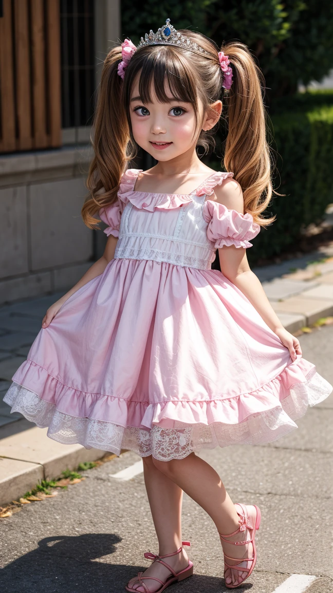 Little boy in a beautiful little dress cute