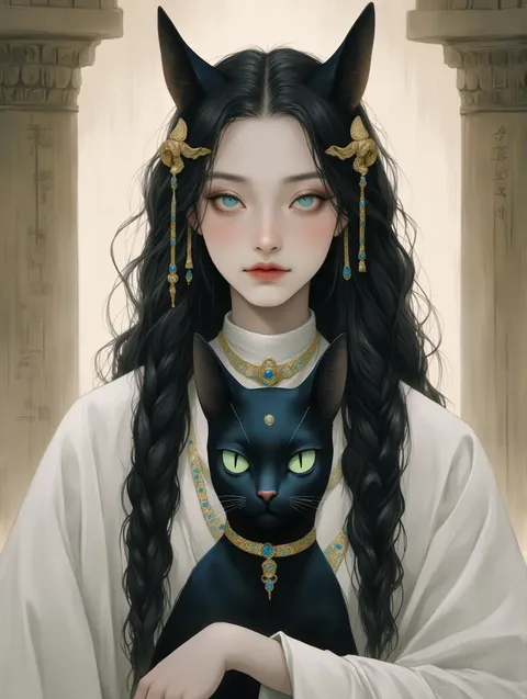 The Oracle Priestess and the Prophetic Cat