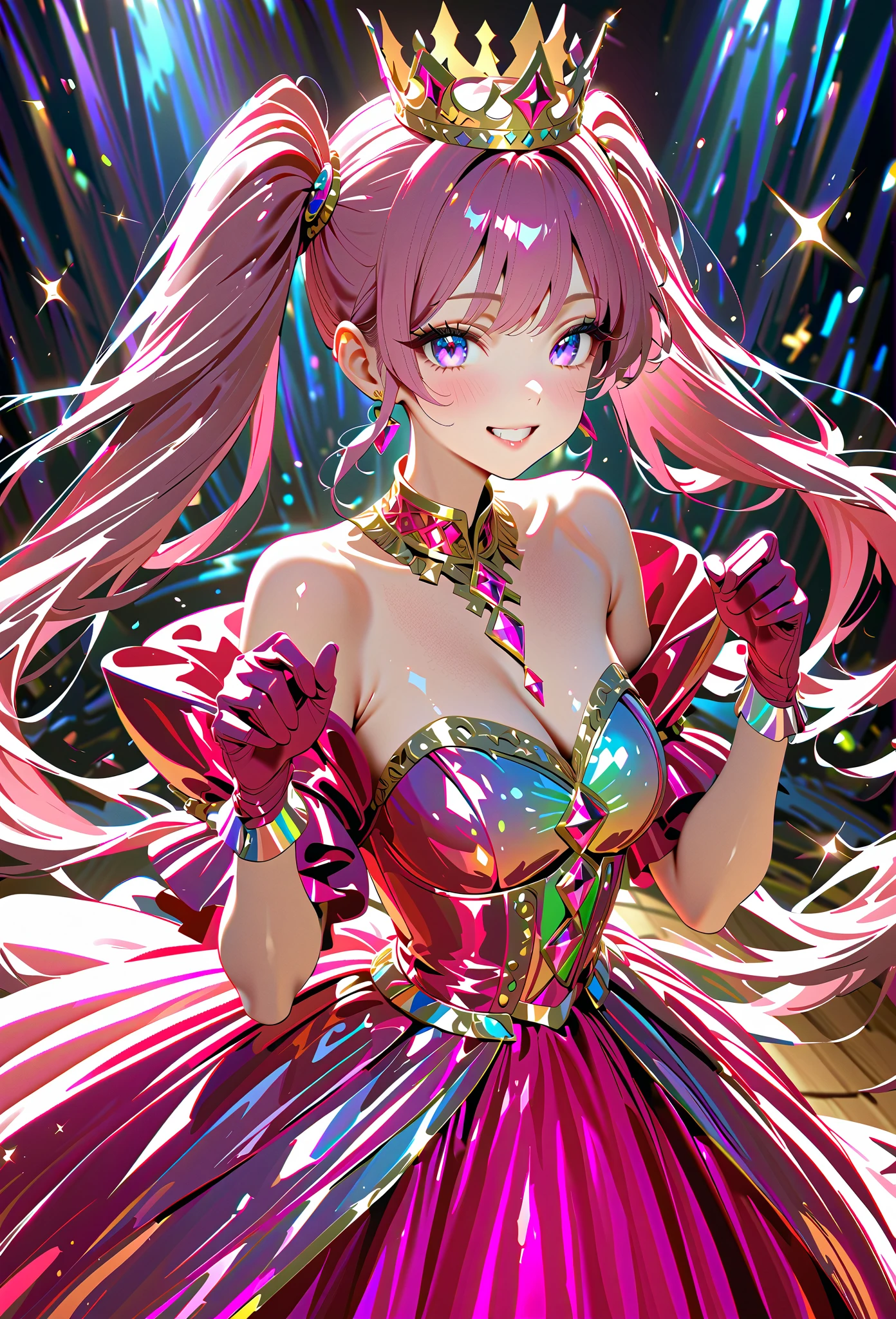 4K, Masterpiece, highres, absurdres,natural volumetric lighting and best shadows,ballgown,a woman in a (mecha outfit,wearing edgMechaGirl cyber_armor:0.8) , (wearing a ballgown:1.1),cyberpunk setting,metallic embroidery,cowboy shot <lora:NeonGown:0.88>
