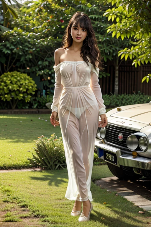 quadratic element，dual horsetail，Long legs，Black and white silk，silber hair，Bigchest，see-through transparent clothes --auto