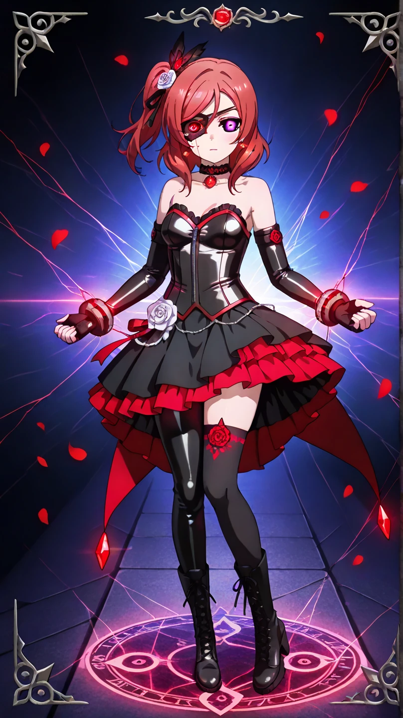 fishnets, ((solo, solo focus, solo girl,1girl))++,(evil dominatrix succubus Marinette Dupain-Cheng Ladybug)+++,low_twintails, red_hair, two tone hair, multicolored_hair, black_hair, solo, short_hair, high_heels, garter_straps, thighhighs, piercing, bare_shoulders, collar, nipple_piercing, red_eyes, thioots, corset, boots, lips, small_breasts, standing, looking_at_viewer, no_panties, gloves, makeup, garter_belt, full_body, lipstick, black_legwear, thighs, thick_thighs, parted_lips, coat, shiny, cleavage, dress, strapless, black_footwear, evil_red_eyeackground, large_breasts, areolae, shiny_skin, choker, grey_background, red_lipstick, black_gloves, blush, pubic_hair, detached_sleeves, no_bra, cumdrip, personification, high_heel_boots, black_lipstick, tattoo, elboloves, eyeshadow, bdsm, smoking, bangs, watermark, off_shoulder, strapless_dress, paris background