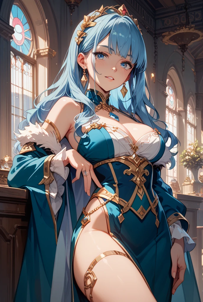 teens girl,Enchanted,having fun,Being in love,Princess dress,Dark black swimsuit,Light purple cloth,Transparent fabric,exquisite costumes,inside in room,Dark scene,natta,solo person,(blond hairbl),(pale blue color eyes)