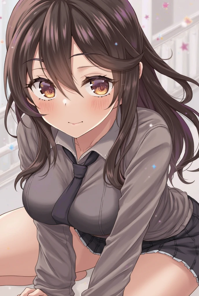masterpiece, Highest quality, High Resolution, HS1,blush,smile,NSFW、office、suit、Lower body naked
