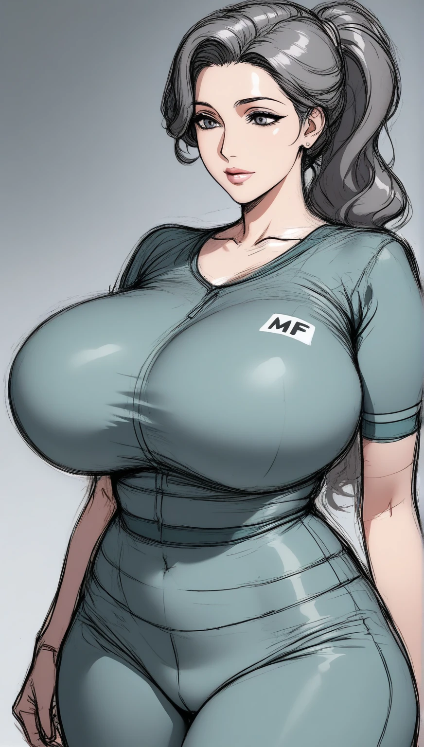 Ultra-realistic 8K CG,Flawless face,flawless perfection,,full bodyesbian,One-piece tights,Conjoinment,Light green latex set,Standing on the ground,poster for,huge tit,Huge breasts,A sagging breast,long leges,Slim,being thin,tightsuit