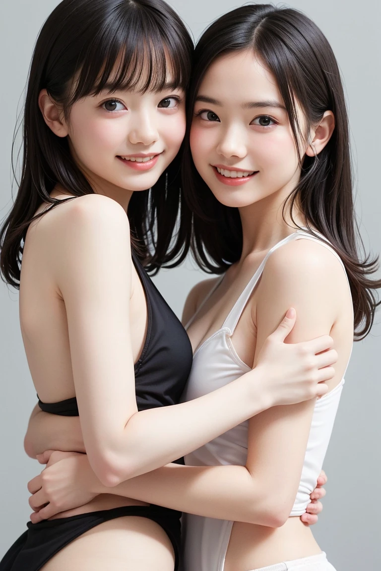 (Two boys in underwear show each other&#39;s bras and touch each other&#39;s breasts on the bed:1.9), wearing a cute bra, boy like girl, beautiful face like a woman, mini skirt, 16 year old boy, Bedroom illuminated by the morning sun, masterpiece, (股間が膨らんだwhite pantiesが見える:1.9), (flat chest:1.9), (boy&#39;s chest:1.9), flat chestにブラジャー, (white panties:1.5),  photograph, highest quality, (The bulge in the crotch is clearly visible from above the panties:1,9), long hair, Enchanted expression