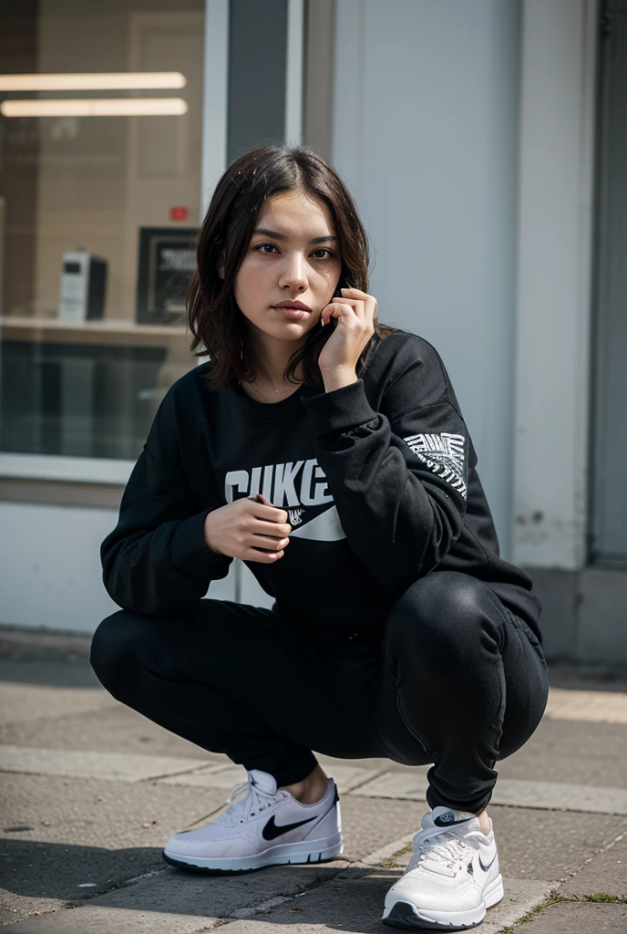 Sporty dark colored sneakers