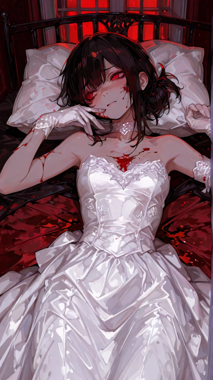 ((best quality)), (((very detailed)), ((masterpiece)), Joe, ((1 girl)), angry, black hair, underhair color, multi-colored hair, red eyes, red hair, hair short, bicolor hair, shark girl, shark tail, black tail, showing butt, feet, big chest, big butt, beach, very sweaty, raising arms, showing armpits, white bikini, almost transparent bikini, transparent bikini, undercoat tail, sharp teeth,