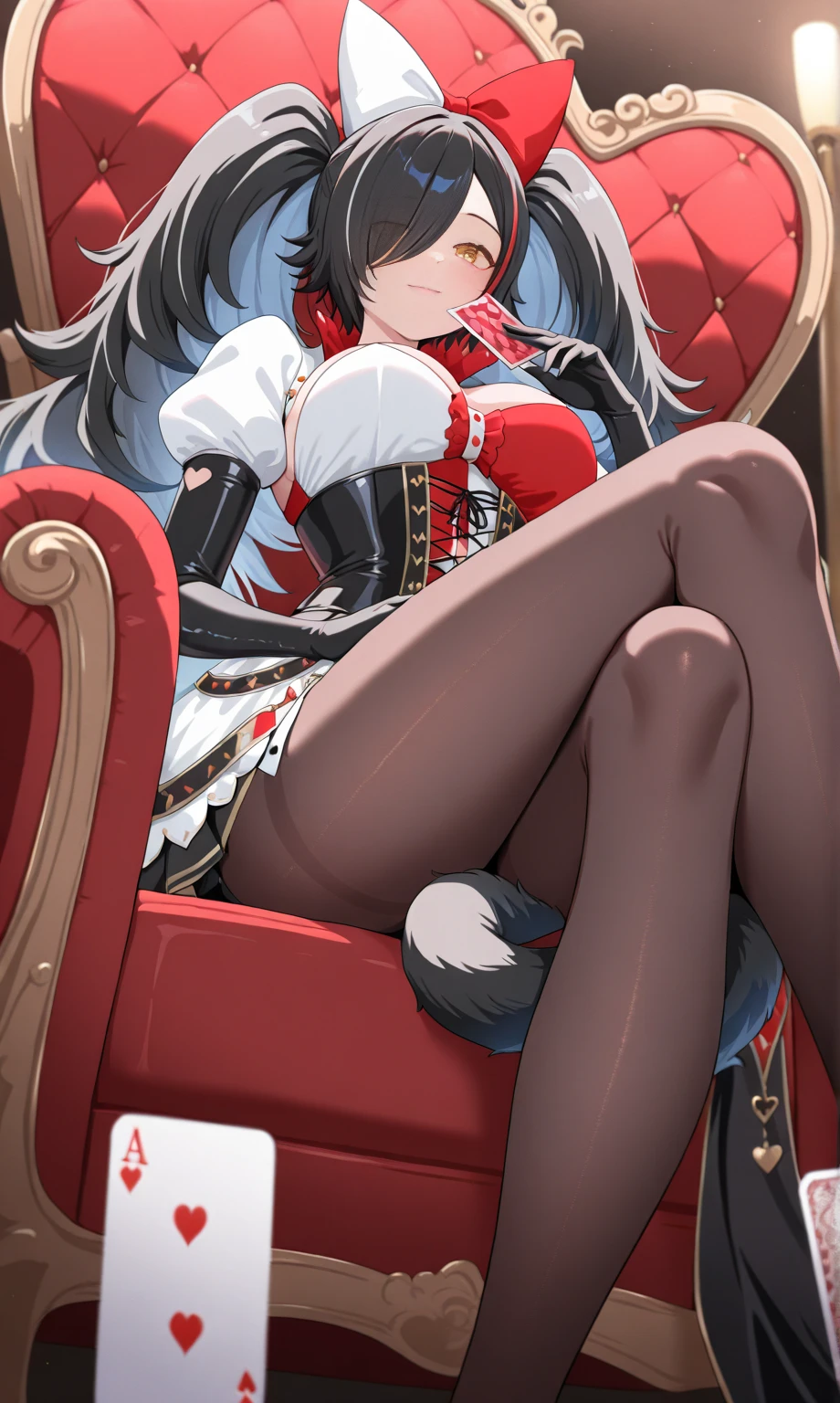 antro (brown owl), winged arms, female, large breasts, beak, round glasses, flowery short dress, large lacy panties, wide hips, fat body, huge thighs, huge ass, rear view, lying on a sofa, library background, realistic lighting, top, bottom, embarrassed smile