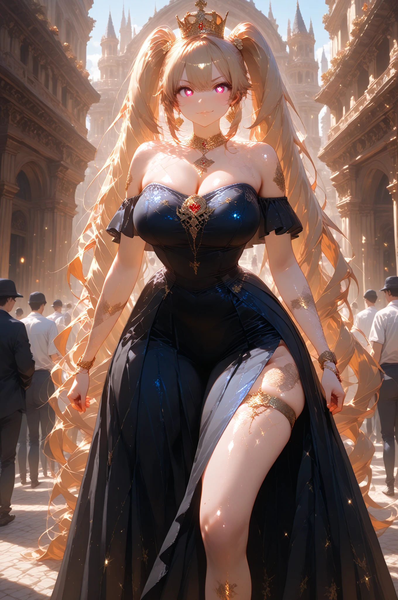(best quality, masterpiece:1.2), (extremely intricate detail), extremely delicate and beautiful, beautiful and aesthetic, (cute, pretty), full body, portrait, front view, (modern, Contemporary, runway of fashion_show, Victoria's Secret Fashion Show:1.2), walking to runway, walking forward, cinematic lights, model_perfomence, light smile, (gigantic breast:1.2), mature_female, very long hair, (shiny skin, pale skin:1.2)
