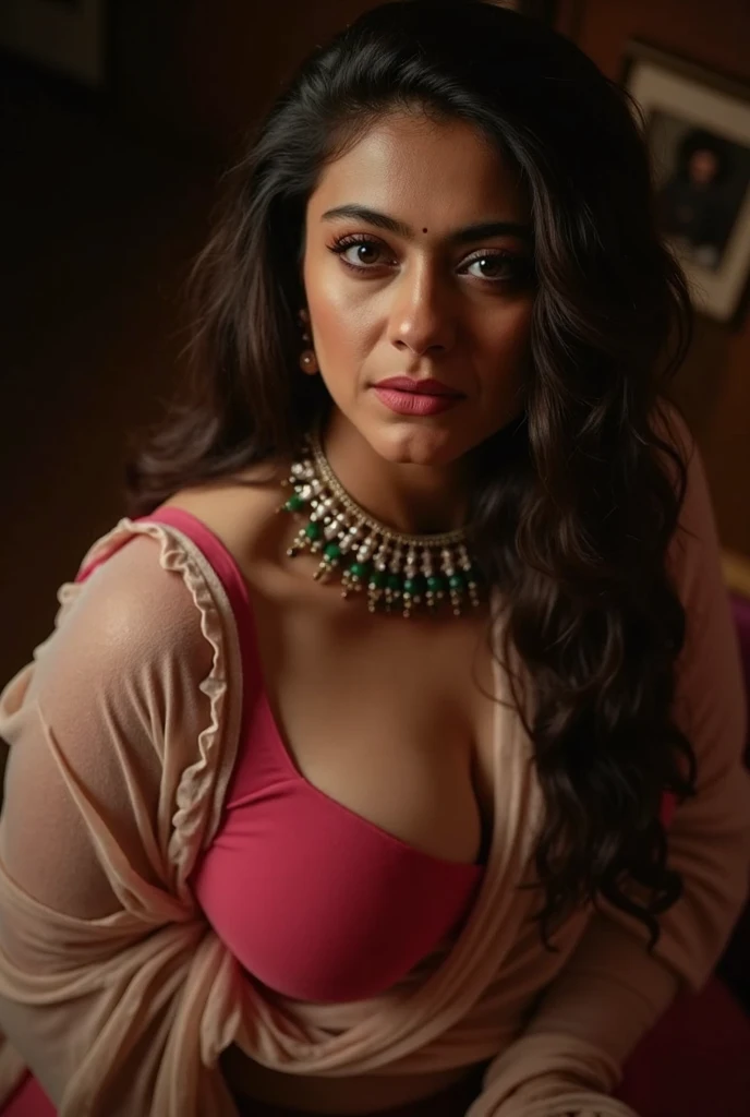 No makeup, rakul preet singh, ((free uncombed hair)),((selfie style)), (closeup potrait), ((tall body)),(( looking at viewer)),((big cheeks)),30 year old woman,1woman,solo,medium breasts,(fleshy face),long hair,cleavage,navel,midriff,( bedroom) ,(((cotton lingerie))),
best quality,an extremely delicate and beautiful,CG,unity,8k wallpaper,Amazing,finely detail,extremely detailed CG unity 8k wallpaper,incredibly absurdres,huge filesize,ultra-detailed,highres,extremely detailed,beautiful detailed girl,realistic,broad fleshy body, ((perfect eyes nd eyebrow))