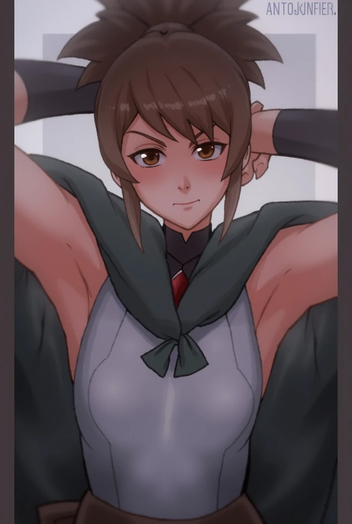 Highest quality, High resolution,8k, Junior-chan, One girl、On the sofa、((Girl is having sex in cowgirl position)),Boobs shaking violently up and down、A large amount of semen is applied、Oho face(Worried brow)、Black Hair(1Tsuo dumplings), Brown eyes, Short Hair, Mole under eye, Huge breasts(1.9), bangs, Cleavage, clavicle,Big Butt, indoor, Final Fantasy(anime、Yuffie、White forehead protector、Green sleeveless knit(Nipples are exposed)、White loose socks)、{An angle looking at the buttocks from directly behind} One Black Man,Big Penis,(A man has sex with a girl in cowgirl position)