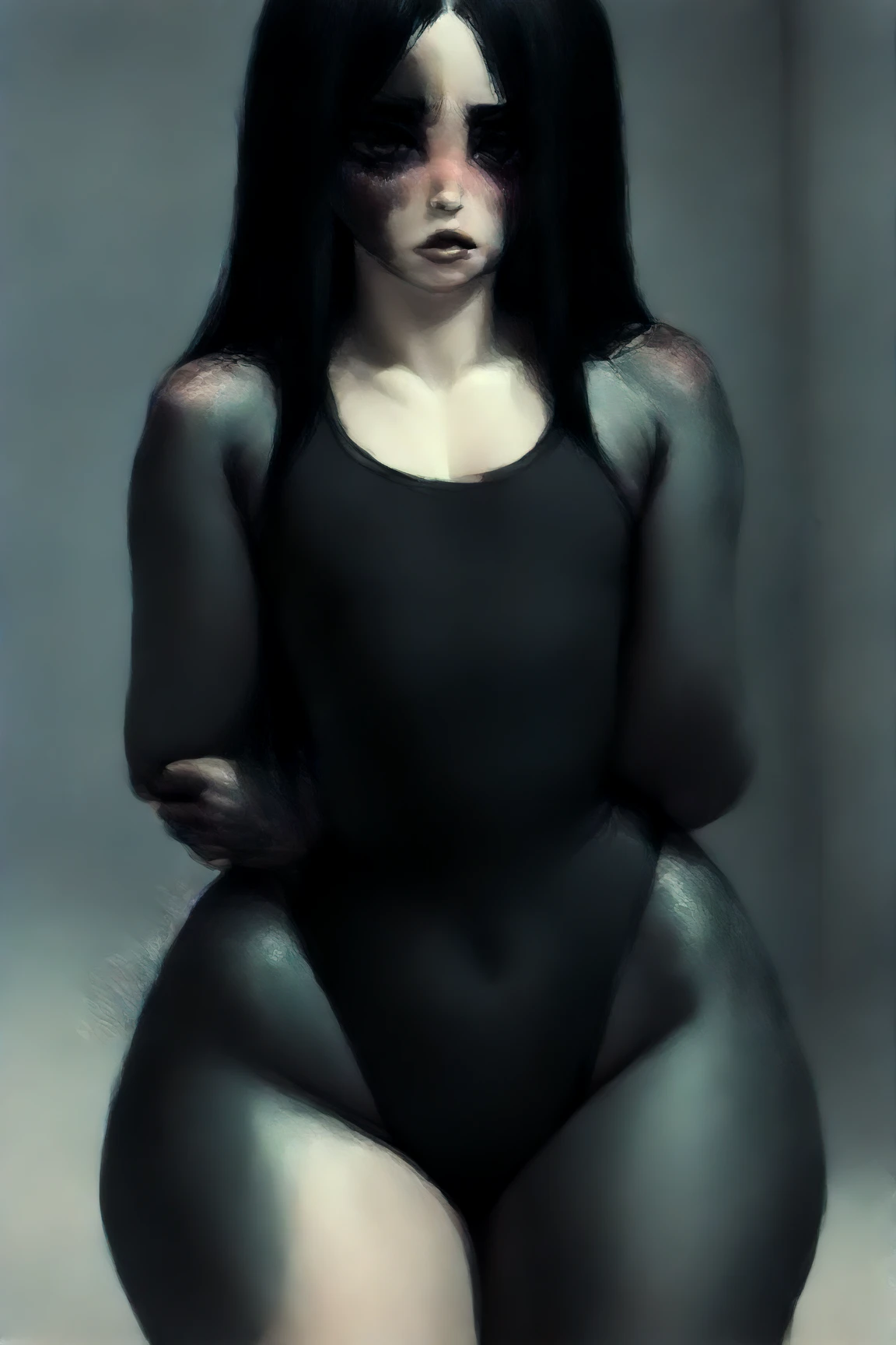 Woman alone, ginger, European woman, (((wide hips: 1.5))), 8k, absurd res, ((wide eyes: 1.4)), flawless face, girl with a soft body, nude, naked, same girl, 1girl, average body, natural body, ((super wide hips: 1.3)), small flat butt, sagging butt, saggy butt, full body image, 1girls, solo, masterpiece, highly detailed, detailed eyes, expressive detailed eyes, pale skin, wide eyed, detailed pupils, completely bare, realistic skin , blush, some freckles, realistic skin texture, ((small breasts: 1.3)), blushing, super detailed skin, smooth background, shy face, analog style, hairy crotch, (chin length hair), very large labia, swollen pussy, pussy is dripping, ((pale wavy hair: 1.5)), dark blue wallpaper, spreading her labia, blushing, super detailed skin, smooth background, shy face, (broad fat hips), completely nude, naked, ((untrimmed pubic hair)), entire head and body image, ((her entire head and body must be in view)), perfect anatomy, anatomically correct, sitting with her legs spread wide apart, (large puffy nipples and areolas), ((perfect symmetrical eyes)), accurate anatomy, thic thighs, ((pale blue skin))