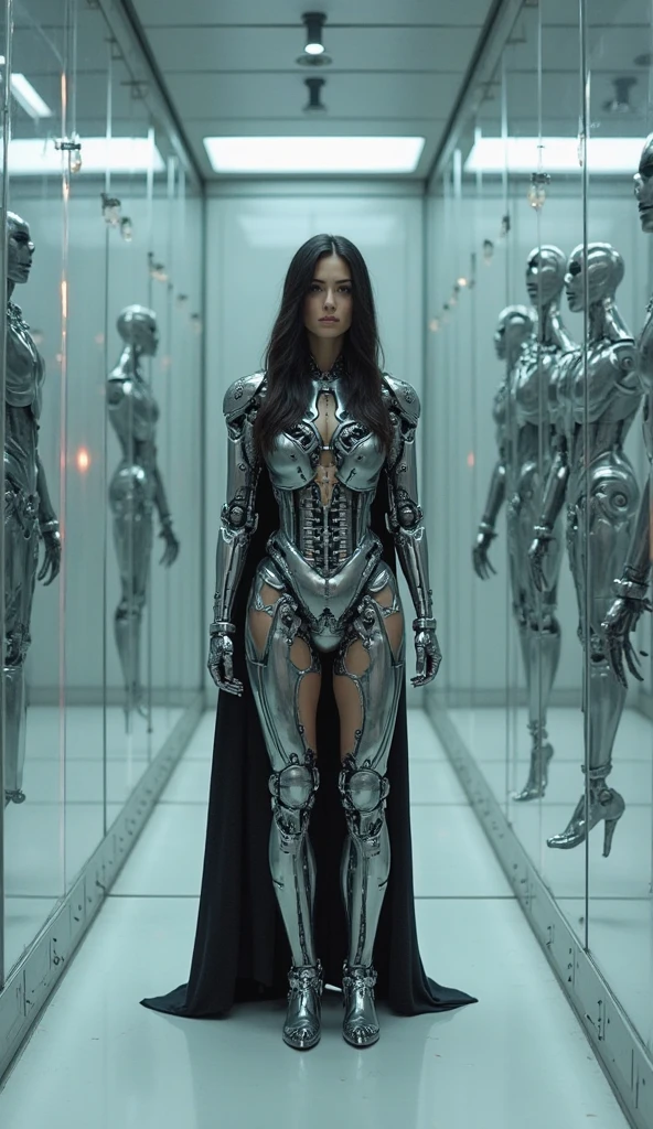 woman in headdress, full length, seductive, very detailed visual portrait, futuristic робототехник, nice, extremely detailed shot of the goddess, beautiful cyborg girl, Jason Angle, keyframe, anthropomorphic _ Humanoid, futuristic, realistic and high quality. With a good and seductive figure and look