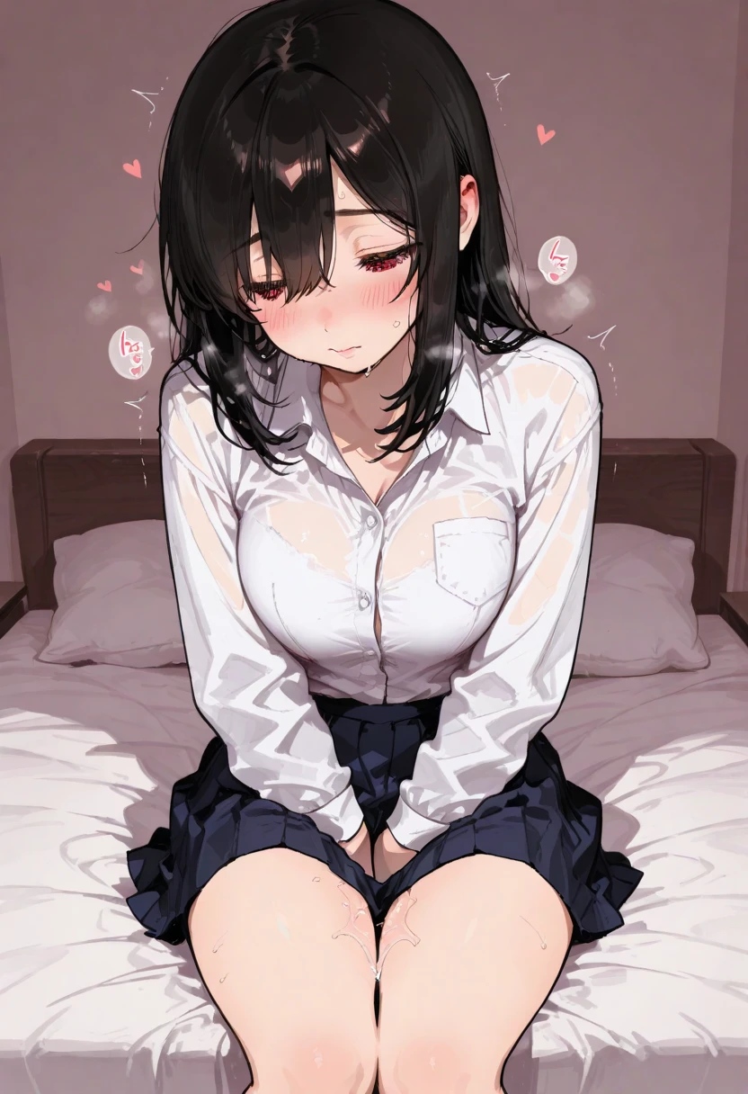 (perfect hands),(1 girl), brown bob hair,Little,messy hair, ,(orgasm face),, masterpiece, highest quality, ultra high resolution, 8K, professional lighting, photon mapping, ,(on the bed),(bedroom),low saturation,Front view, full length, realistic background, shallow depth of field, perfect anatomy,,((cute:1.4)),(10 years old:1.8)、((school uniform:1.5)),,nude,close your eyes, orgasm face, blush, arched back, (vagina penis), (male), (maleの上にまたがって座る), (girl on top), , (rodeo), hetero,下の白い肌のmale, (激しいsex:1.7), (cum out:1.2), NSFW, small breasts, (Sweat:1.2), ((sex:1.4)), ((pens:1.5)),((maleの足:1.4)),((moving line:1.4)),(nipple:1.5),(orgasm face:1.8),, (throw:1.5),((女の子とmale:1.8)),(close-up:1.5)