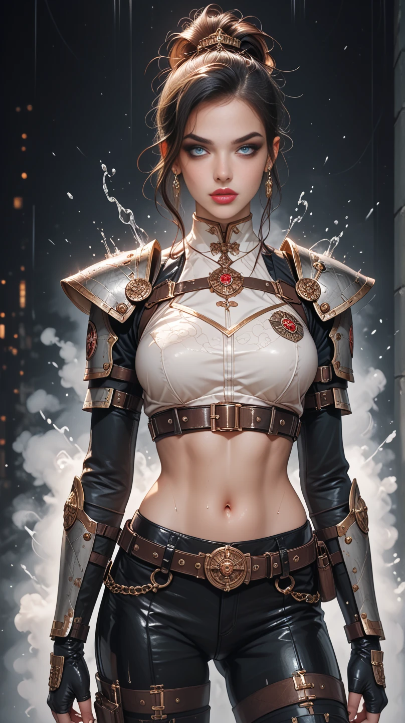 make her looking straight at the viewer, more realistic and 30 years old