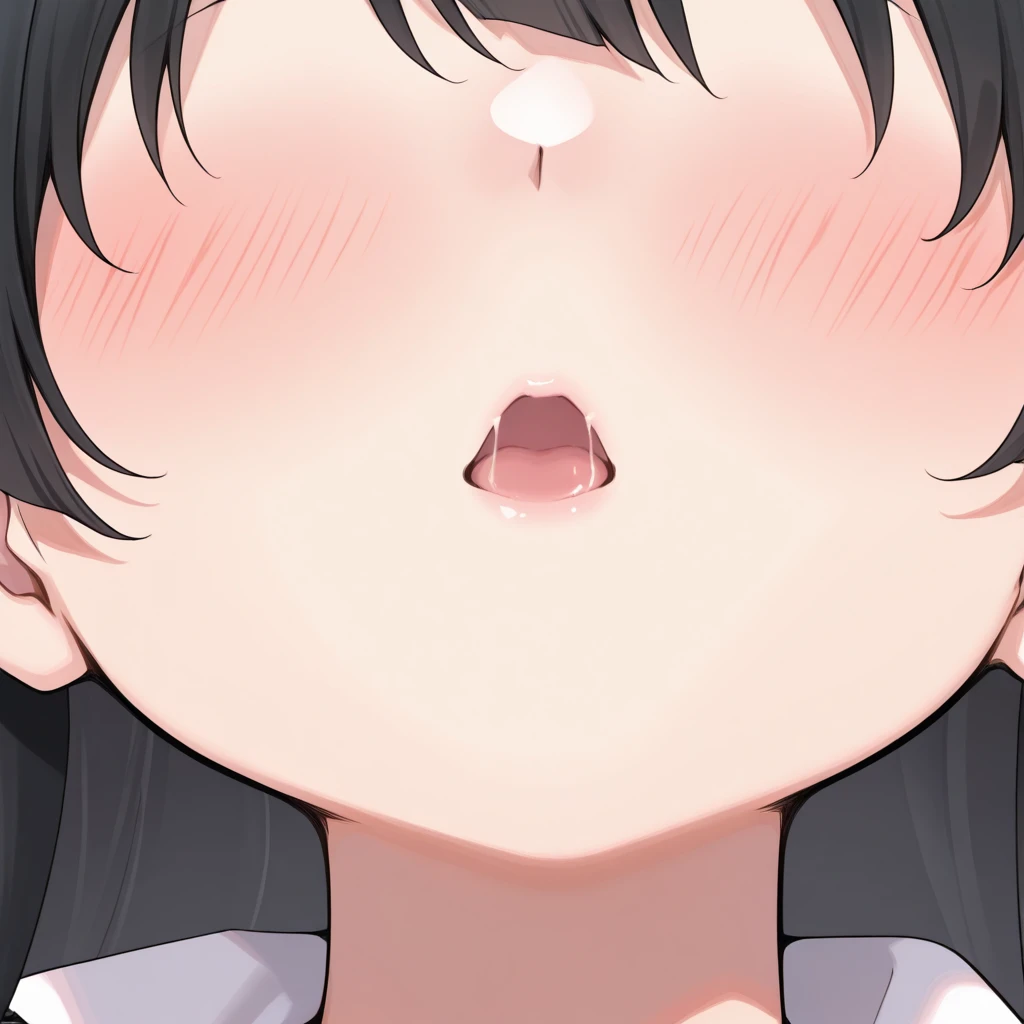 1girl,heart-shaped pupils,fingernails,hands on own face,,purple eyes, heart pupils, (blush:1.1),choker,upper body,trembling,sweat,sweatdrop,heart,(speed lines:1.1),medium breasts, ((heavy breathing:1.3)), love, heart, crop top, happy, smile