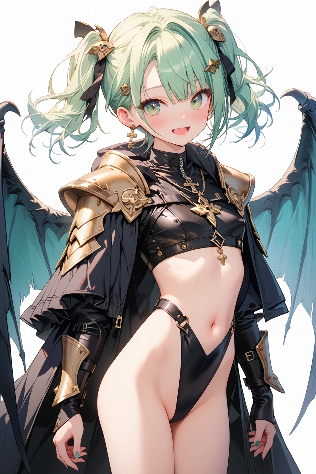 8K UHD, Digital SLR, Soft lighting, High quality, ((best quality)) ((best quality)), ((masterpiece)), (detailed), 4k image, anime style, fair caramel brown skin, beautiful teenage anime girl, emerald woody eyes. sleek emerald green hair, tight-fit black leather pants, white shirt, form-fitting light green colored leather battle armor, fair caramel brown skin, symmetrical face, plump lips, thin circular frame transparent nerdy glasses, African looks, small breasts, toned thin slender body, small narrow waist, short height, waist length pixie cut hair, hips, phoenix eyes, small nose, European style , white color sheer hold up stockings, low-top boots, fair caramel brown skin