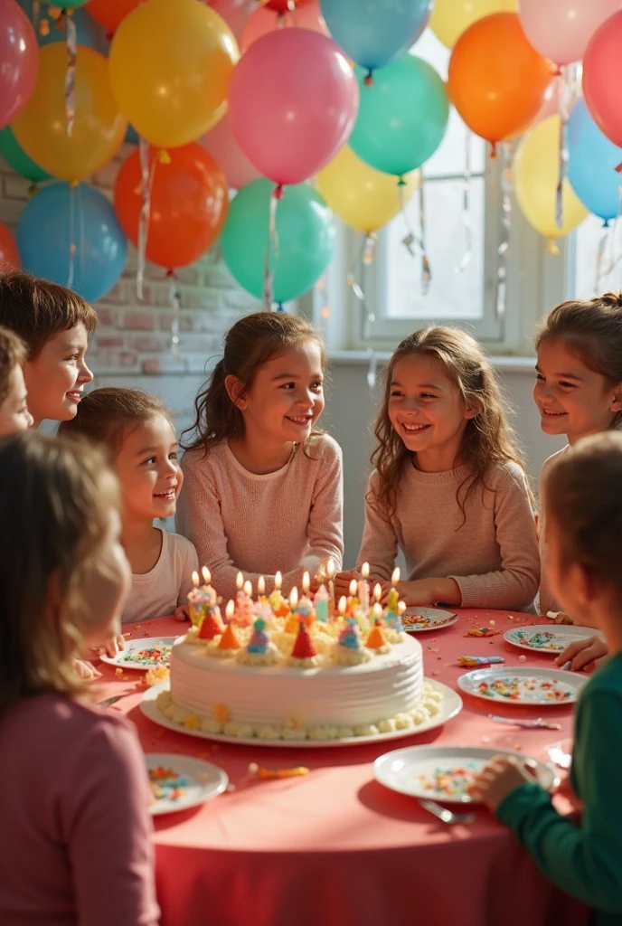 Children at birthday parties with face painting
