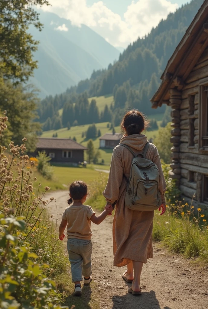 (YES SFW), A brown-skinned woman finds herself fused with a mountain, creating a surreal and emotional scene. The woman, covered with a multicolored mantle of the earth, cries copiously while holding a newborn baby in her arms. The baby also cries, obviously starving since he can't suck his mother's milk. realistic hands. many details.
Woman's body blends seamlessly into the mountainous backdrop, creating a powerful and poignant image. Her tears stream down her face, mixing with the earthy hues of the landscape. The baby, wracked with sobs, reaches towards her breast, symbolizing the deep yearning for nourishment and connection that exists between mother and .
The colors used in the painting reflect the rich tones of the earth, with shades of brown, green, and blue evoking the natural world. The woman's coat is painted in bold, swirling patterns, mirroring the dynamic energy of the landscape. The overall effect is one of intense passion and sorrow, capturing the raw emotion of a mother's love for her.
compositing: The composition of the painting is designed to create a sense of movement and energy, with the woman's body curving forward, as if suspended in the air. The baby is in the center of the image, surrounded by the Woman's arms, who hugs him tightly. The mountain stretches behind them, soft and undulating, like a great snake protecting them.
Lighting: The lighting of the scene is designed to highlight the texture and shape of the woman's body and the mountain. Dynamic lights and shadows create an effect of movement and energy, as if the scene was animated by the passion and pain of the woman. [8K, Best Quality, Ultra High Resolution, (highly detailed CG unity 8k wallpaper), (best photo), (best shadows), isometric 3D, octane rendering, ray tracing, highly detailed, (Best quality, 4K, 8k:1.2), absurdity, ultra detailed, (realistic, photorealistic, photorealistic:1.37), complex parts, HDR, (complex parts:1.12), (hyper detailed, hyper realistic, Soft lighting
