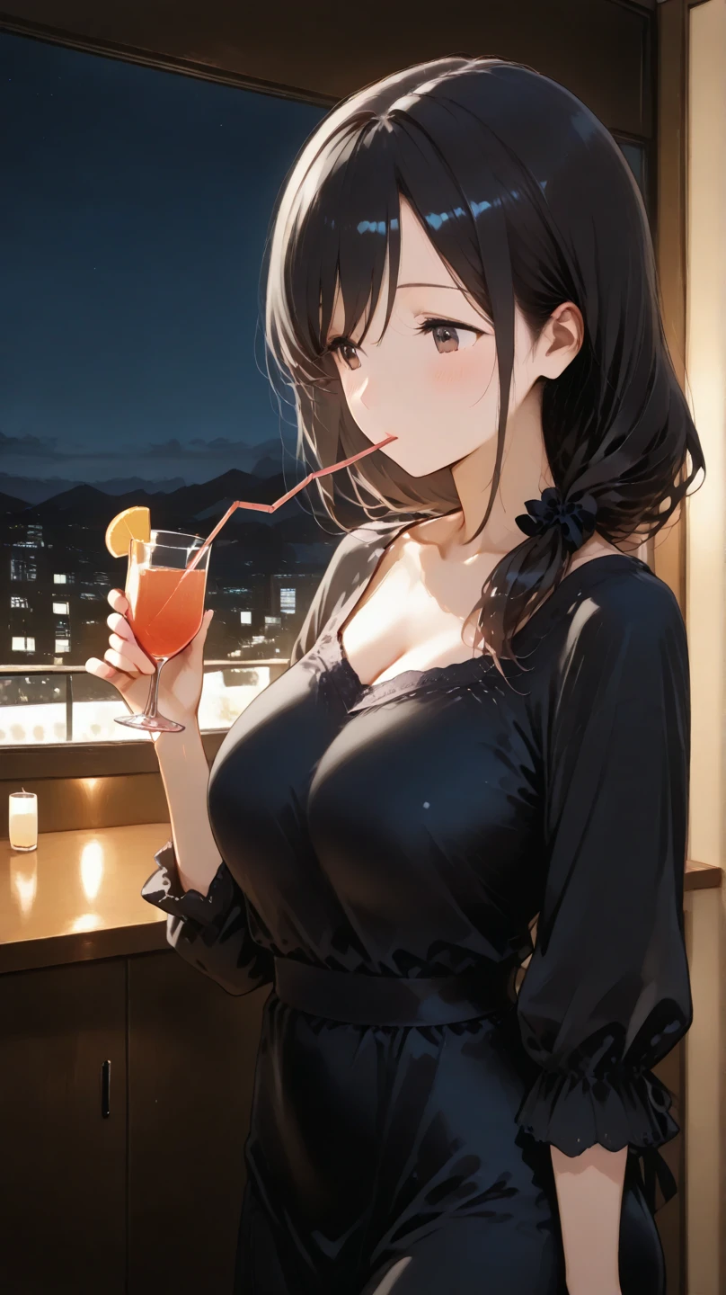 (Azur Lane),(origin),School_,There is a woman sitting at the table,Solitary,outdoor, looking at the audience,masterpiece, best quality, Extremely detailed, illustration,