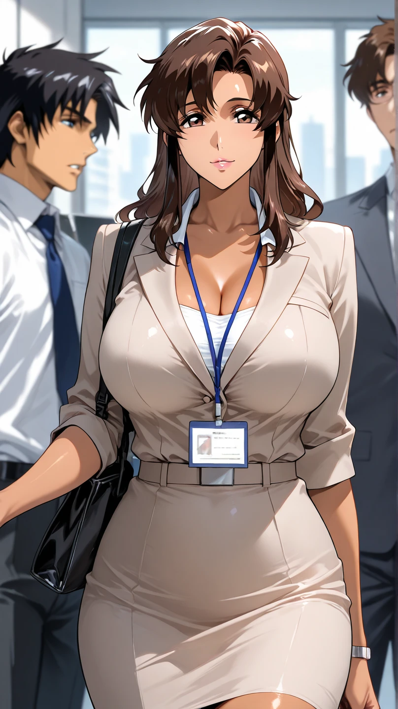 girl and colleagues,beautiful face,unbuttoned, muscular female, alternate muscle size,office ,pecs,muscular ,biceps,upper body,blush,glasses,torn clothes