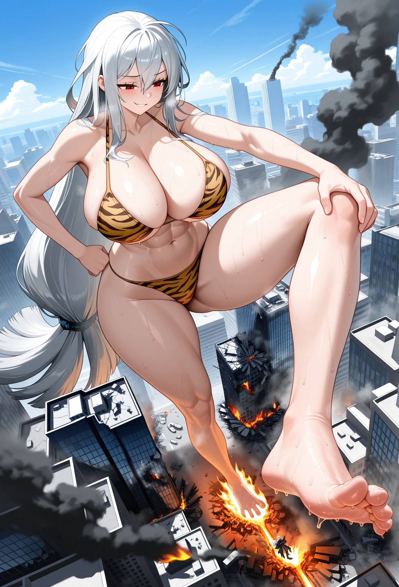 Formidable_offault en una ciudad ofstruida, (GTacro, aerial view, of_above, (asiento ofl edificio), ((rampage)), ((ofstrucción)), ofsnuda, gigantic, crossed legs, (masterpiece), (High resolution), chubby chubby, Best Quality, ((full_body)), Footprints, ((gigantic_breasts)), versus_viewer, broad_shooting, pequeños edificios a lo largo of la parte inferior ofl marco, ABS, suelas empapadas of sangre, manchas of sangre, affected smile, presumed, devastating, Explosion, military vehicle, Mordred, milf