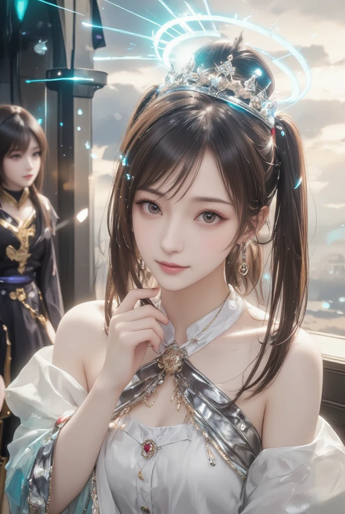Tears of joy, (Evening Dresses), (Holding up the trophy:1.5), Background is the stage, DOAXVV_マリー・ローズ, 1girl, black choker, uhd, retina, masterpiece, ccurate, anatomically correct, textured skin, super detail, high details, high quality, best quality, highres, 4K