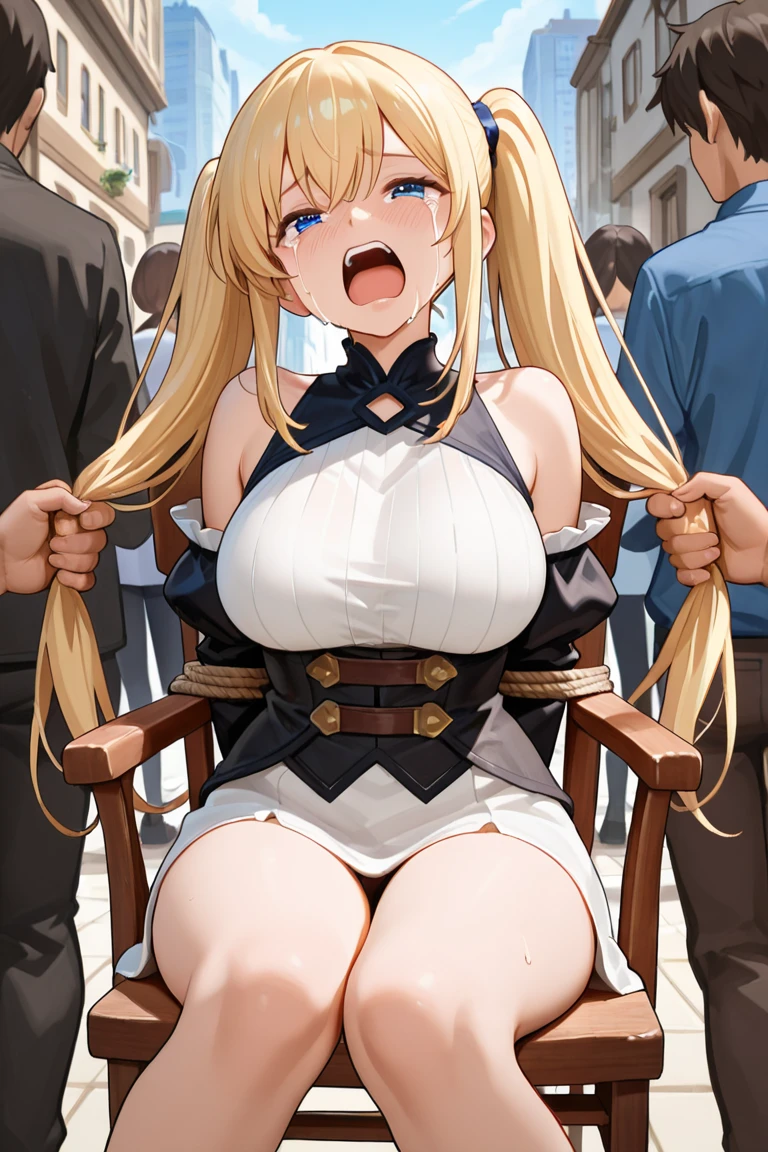 nsfw, bdsm, (masterpiece:1.4), (best quality:1.4), ((ultra detailed:1.3)), score_9, score_8_up, score_7_up, score_6_up, score_5_up, score_4_up, source_anime, looking at view, (dynamic pose:1.4), (dynamic angle:1.4), (doggystyle position, being penetrated for below and up), from above,
BREAK, into mindfucked slut, (pleasure smile), nose blush, (heart:1.5), sweat, huge breasts, tongue, (spread legs), ((legs up)), suspended in air, uncensored, pregnant,
BREAK, (bukkake:1.4)), (facial), ((lot of cum:1.2)), cum dripping, (cum covered full-body), cum on hair, cum on body, com on breasts, BREAK, 1girl, nude, fuorsome, ((vaginal sex)), oral sex, (restrained breasts:1.4), (shibari:1.6), ((deepthroat:1.6)), ((grab head:1.4)), ((handjob)), chain lead, (uterus_x-ray:1.4),
BREAK, ((indoors, cobblestone rooms, slave rooms)),
BREAK, AddXL, Lovebell-SDXL, Belldandy, brown hair, long ponytail, blue eyes,