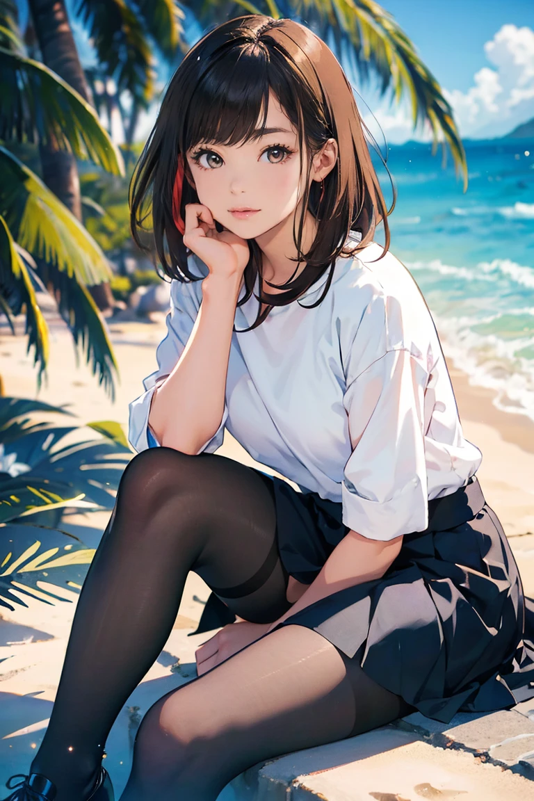 (masterpiece), (best quality), (ultra-detailed), (best illustration), (best shadow), (absurdres), Female, 25 years old, steam, nsfw, shy, medium breasts, nsfw, serious, panties, sea, light smile,