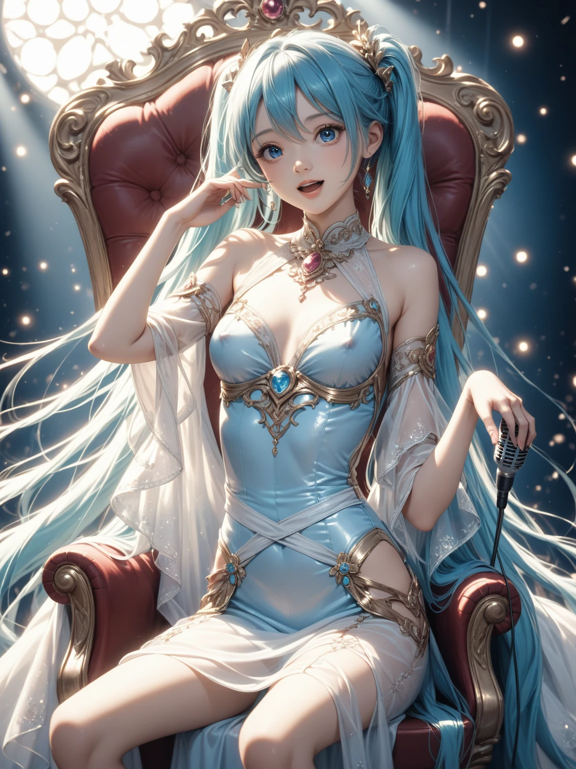 whole body, Blue long hair, (((blue eyes))), Circlet, choker, smile、Earrings,, white elbow gloves, Blue ribbon,, View audience, Grin, Squat, ((Open your thighs wide to the left and right)), ((Show the audience your crotch)), ((Place your arms behind your head)), Soft lighting, high quality, masterpiece, Embarrassing, blush、(masterpiece, 最high quality;1.3), Very detailedなCG, Very detailed, 1 girl, alone, smile, Looking at the audience, Stylish angle, , SV1,Elbow Bag, tiara,jewelry, From above, Many Hearts, Face Focus,抽象的なbackground, ,,whole body, night, moon, smile, Embarrassing, blushする, 地面にSquat, Open your legs wide from side to side, Place your arms behind your head, Underarm, Gazing at the audience, Facing the audience, Spread your legs wide open and face the viewer., Shooting from the front, Camera position is low, (blue eyes:1.5),Small Head、 ((she is medium length , Smooth and fits the body, Subtle orange accents)),Blowjob Gestures, 真night中、廃コンクリートビルの階段にplease sit down、 Blake is looking at viewer, Blake is (Flying debris:1.2), Dim lighting、最high quality, High resolution, unity 8k wallpaper, (shape:0.8), (Beautiful details:1.6), 非常にDetailed face, Perfect Sentence, Very detailedなCG, (Perfect hands, Perfect Anatomy),((Spread your legs:1.3))((Blue cotton panties)),Angle looking up from the bottom of the stairs.、Camel Toe,(Detailed Hair), (masterpiece), (最high quality), (Very detailed), Focus your eyes, Detailed face, Perfect Anatomy, Perfect lighting, (Intricate details), (Written boundary depth), One Girl, whole body, background: Two-storey building,, (((Sitting cross-legged))),whole body,Detailed hand,Detailed five fingers,Attention to detail in costumes, please sit down,On the bed,(((Fellatio gesture with left hand))),Glossy satin gloves Camel toe with attention to detail,(((smile))),、Erect nipples visible on the chest、(最high quality:1.3), (masterpiece:1.4),(Anatomically correct), (Complete limbs),(Full Finger),(Accurate fingertips), ,(8k),About Photorealism, (最high quality), (Awards, Textured skin),(Super Detail),One girl,(Ryuzaki Sea:1.52),Hairband Headgear, Blue Armor, Pauldrons, Blue Cape, Elbow Groove, leotard, White thighs, (Dynamic Pose:1.17),1 Girl Umi Uzaki Headgear, Blue Armor, Pauldrons, Blue Cape, Elbow Groove, leotard, White thighs, (Expression of joy:1.52), Eyes focus,(Artfully crafted brilliance,Sky blue lens flare:1.7),
