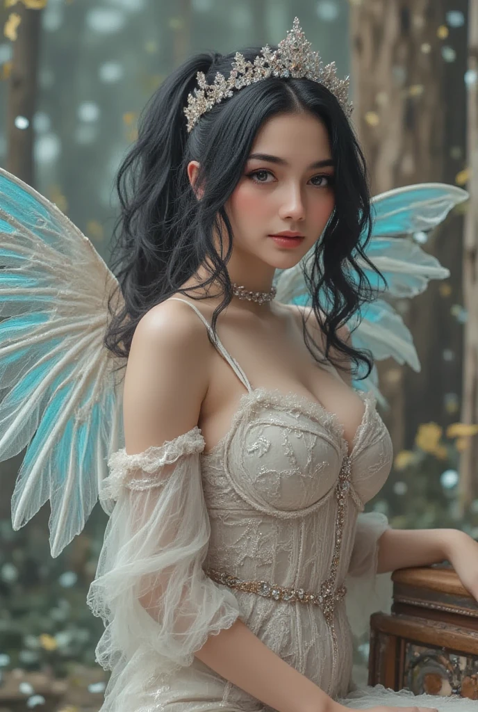 High-quality work,Realistic works,Super premium graphics,8K HD CG works,high quality graphics,High-definition and exquisite CG works,10x pixels,Ultra-fine details:1.1,Advanced technical details:1.1Realistic photo effects,Interior lighting effects:1.5,natural soft light:1.5. Light effect(Virtual light effects:1.8),ultra high resolution,shining dress,sliver long hair,silber hair,transparenthair,high detailed hair(Quality hair details:1.1)Clear eyes,Double eyelids look good,Sharp eye makeup, Create exquisite eyelash makeup, tthin eyebrows, Ultra-detailed eyes,a tall nose, lovely red lips, rosey cheeks, With delicate makeup on her face , pretty face, The face shape is perfectly proportioned,(Advanced facial details:1.1) masterpiece photography nsfw that captures the essence of a dream experienced by an awesome caucasian young woman, perfect beautiful detailed face, realistic skin pores, sharp clear eyes, (nipple slip), sheer revealing dress, enveloped in tendrils of smoke that morph into surreal butterflies around her, In the dream, she finds herself in a fantastical landscape filled with vibrant colors and surreal elements, The atmosphere is dreamy and ethereal, with soft glowing lights illuminating the scene, The young woman is depicted as confident and radiant, surrounded by symbols of her aspirations and inner strength, The overall mood of the image should evoke a sense of wonder, empowerment, and limitless possibilities, complex lighting, rimlight, (wind:1.3), ,Women's artwork,Dress full body video,Realism,Amazing Cleavage,My eyes are very bright today