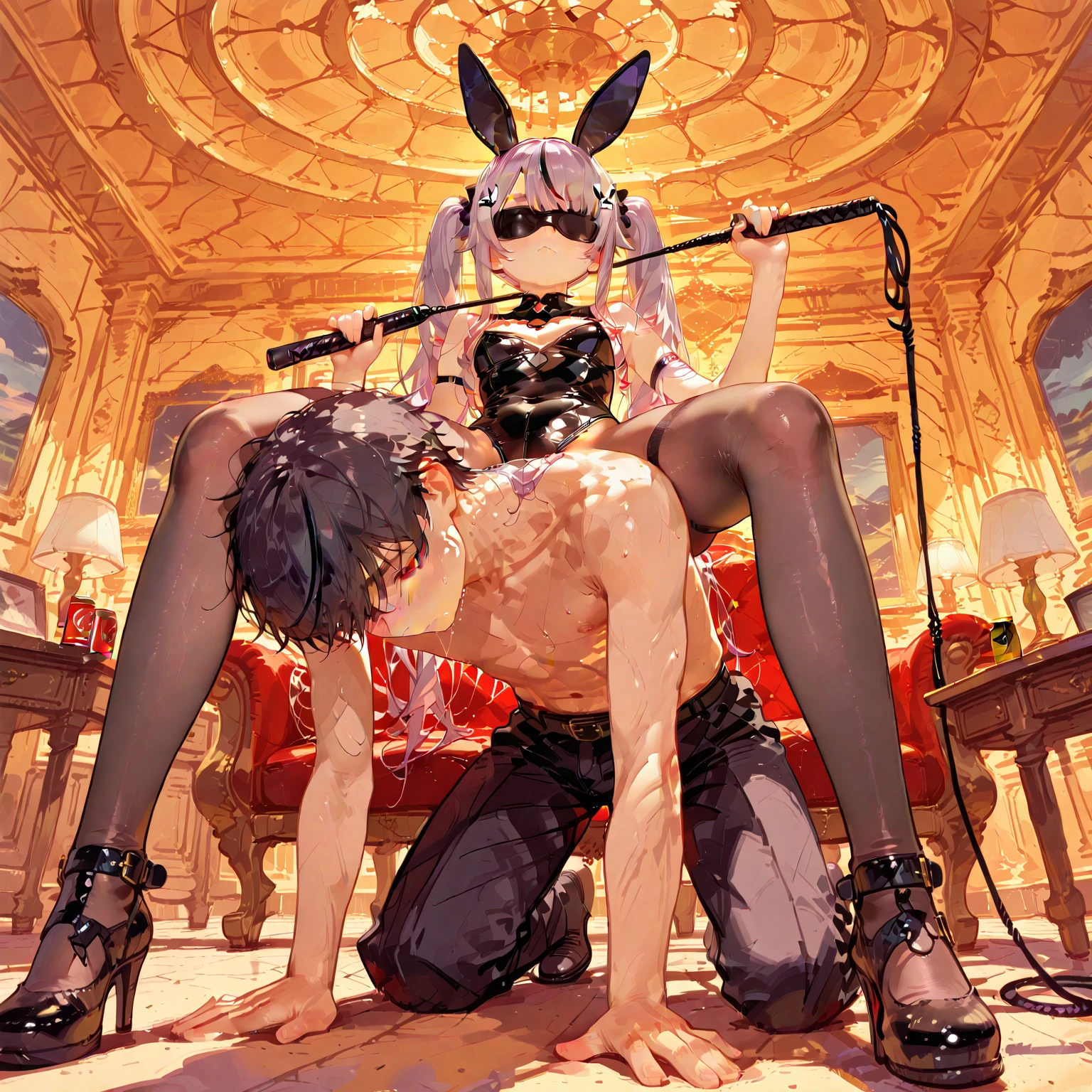 score_9, score_8_up, score_7_up, score_6_up, score_9, anime_source, u ncednsoired, 1 femboy, blonde long hair, male focus, yaoi, gay, full body, ahegao, in the living room, sitting on couch, handjob, tiny penis, erection, , gyaru femboy, tiny penis, platform high heels, full body shot, deep anal penetration with big penis, males only, crossdressing, thin, young:.1.6 , petite:1.5, svelte, yaoi, 1men, hairy men, huge men, size difference:1.9, older men, age difference:2.8, men head out of frame, men anal sex with femboy, cowgirl position, men grab femboy waist, men huge hands,