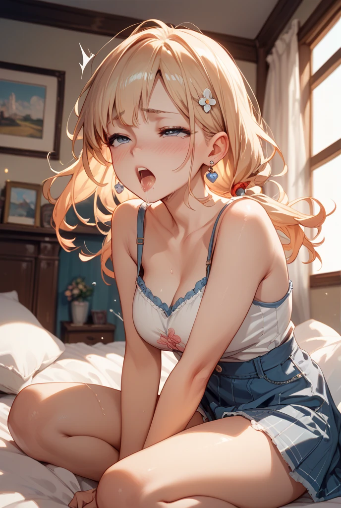 (Cuckold:1.9)、(Man's obedience:1.6)、(Turn your face away:1.6)、(Girl straddling over guy:1.3)、(Very small girl rides guy perfectly:1.3)、(Big Breasts)、(eyes half closed:1.3)、(Crying face:1.2)、(Big tears:1.6)、(Drooling from the mouth)、(The body shakes violently)、8K resolution、 ((highest quality))、Anatomically correct、(Flower Hair Ornaments)、(Checkered Cheerleader:1.3)、((Hasselblad Photos))、[:(Detailed face:1.2):0.2]、(Dimly lit Japanese-style room)、(View from below:1.3)、(Show me the navel:1.3)、(Underboob:1.3)、(Twin tails:1.3)、(Tie your arms behind your head:1.6)、(Leaning forward:1.5)