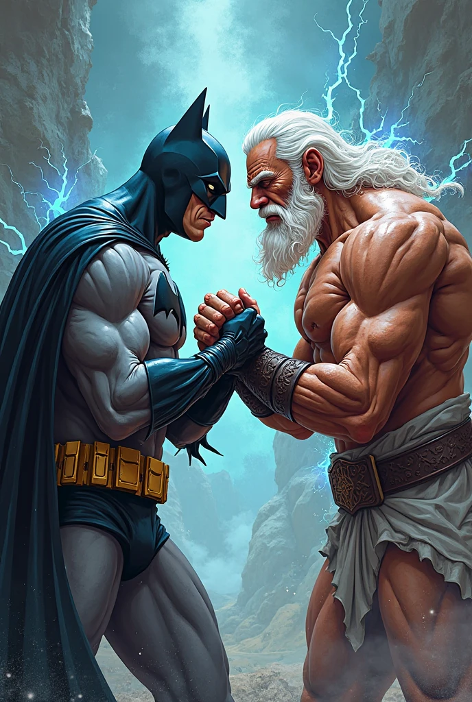 Batman and supermen,beard,big muscle ,mask off,old men