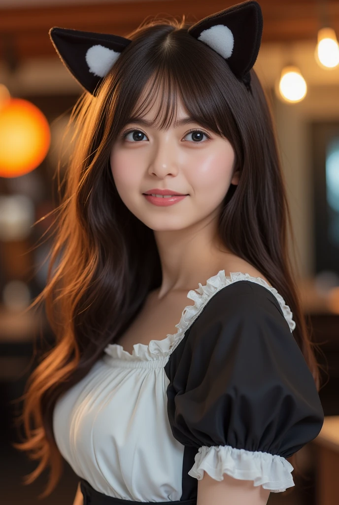 Realistic Masunya poster portrait, (purple skin color:1.1), Cat ears, Solo, Jeremy Lipking, william bouguereau, (By Alphonse Mucha:0.5), by D-Art , SFW