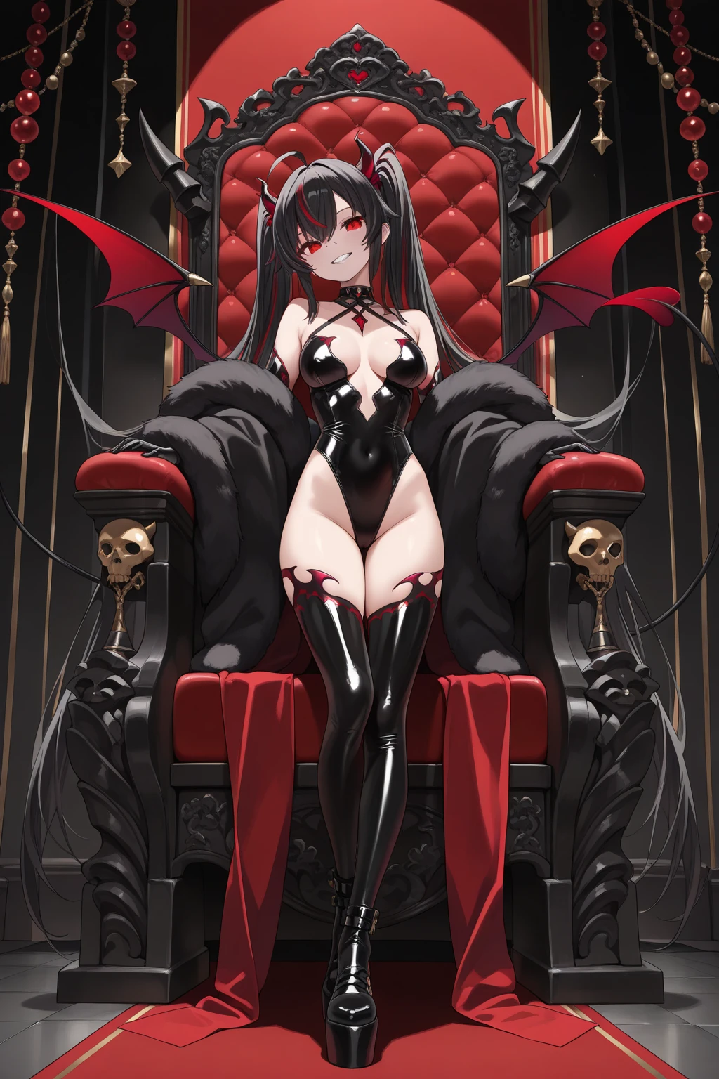 ((Masterpiece, superior quality, super definition, ultra definition)), Solo, (Full body), ((27-year-old gothic woman as a succubus in a haunted graveyard)), ((large black succubus horns)), ((Clear expression of body unevenness)), looking at the camera, ((female body)), breasts to show ((covered nipple)), ((nipple lozenges): 1.5), ((absurdly large breasts)), red eyes, ((black bob hair)),  horizontal seat, (strong makeup), constricted pupils, (anatomically correct hands), ((tall woman)), ((sadistic smile)), sharp focus, dynamic angle, deep shadows, ((fat):1.2)