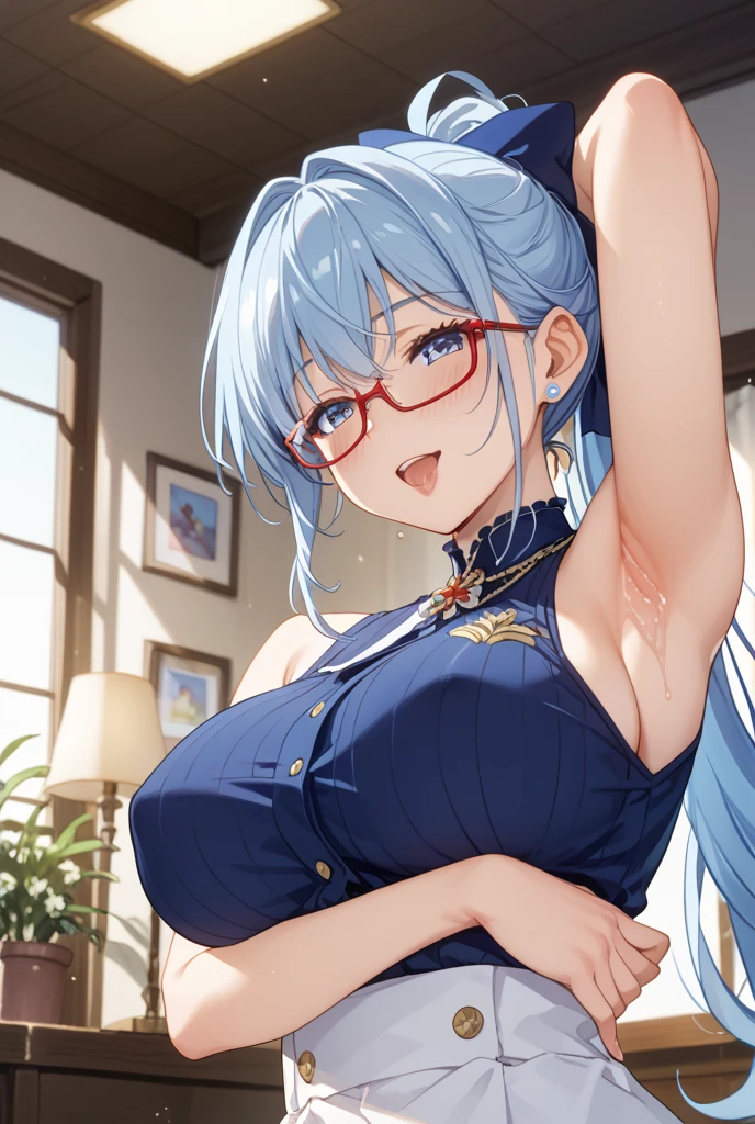 2girls , 1boy, , , penis between the breasts, breasts squeeze together, comedy, secret, , , pubic hair , , my stepsister secretly gives me a titfuck in my room, bed, night, dark shading, sweat, areola slip, bikini, naughty face, motion lines,  ,  , glasses , we are hiding inside of the dark beach house, summer, beach view outside, ponytail, from side, side mole