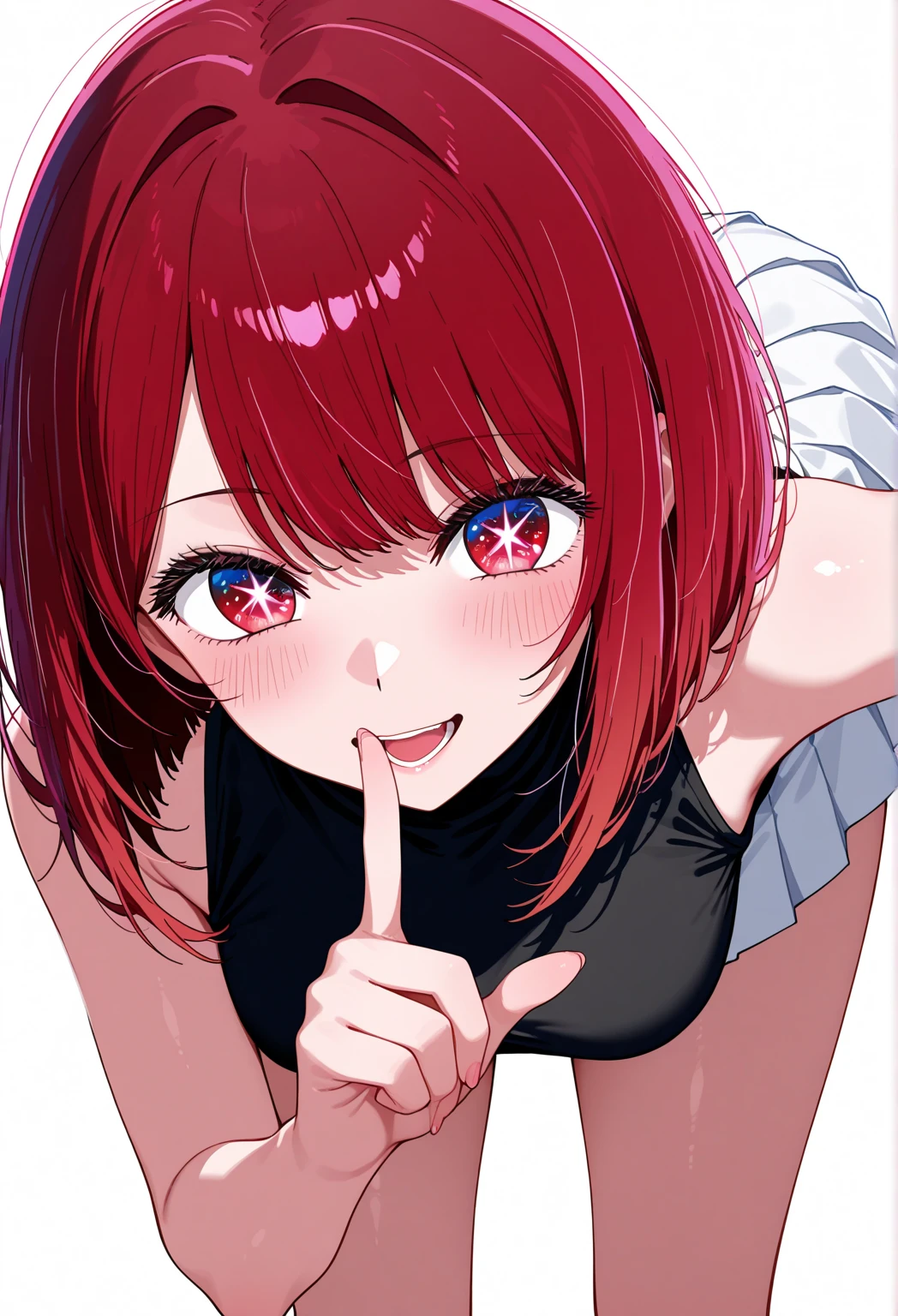 One person, High resolution, Big Breasts,Bangs between the eyes, masterpiece, Highest quality, Medium Hair, Redhead,Pink Eyes, anime, 