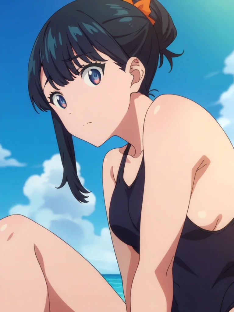 (best quality, masterpiece, ultra high-resolution, ultra-detailed: 1.2),((The girl is entangled in a large fishing net and cannot move)),
,wearing school swimsuit,panic,Great tears,BREAK,(MIA:16yo,detailed face,(darkblue hair-color,wavy-short hair),parallel eyebrows),