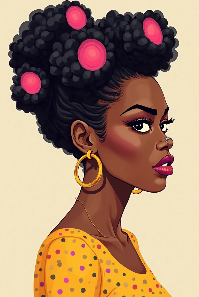 A black woman, beautiful eyes, short hair with shaved sides, rasta, medieval hottie, corset, fluffy sleeves,  8k, UHD, clean lineart, caricatrix  <lora:Caricatrix:0.8>
