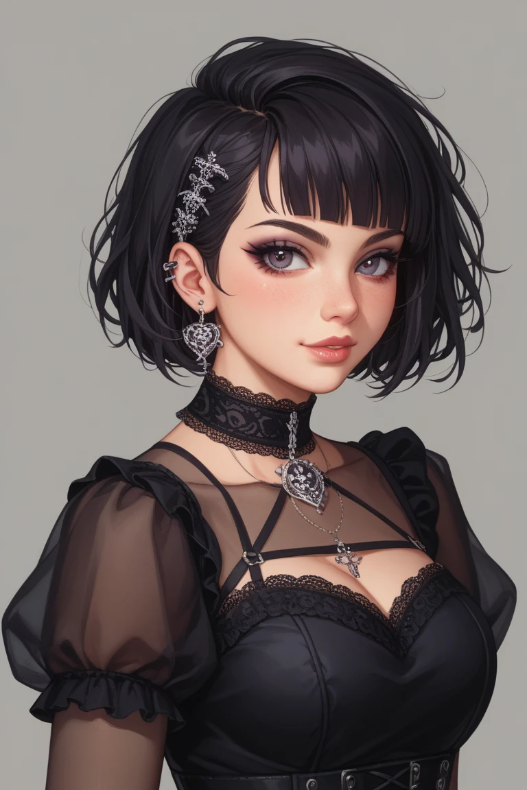 franja curta, french bob, cabelo preto, franja blunt, olho preto, cabelo castanho escuro, franja curta, cabelo curto, mavis dracula