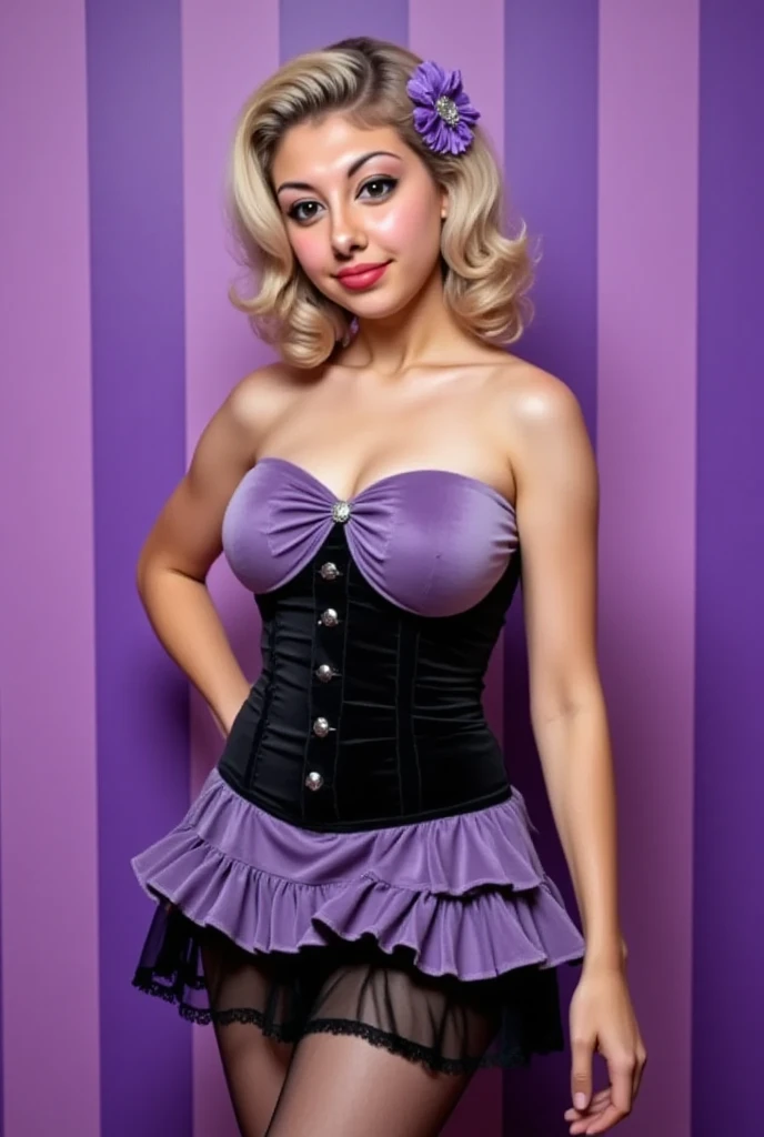 ((high quality:1.2)), (8k), extremely detailed, ((High detail:1.2)), ((best resolution:1.4)), (Elsa Jean with pink hair), Solo, ((2 brazilian female:1.45)), ((dress strapless)), (perfect hot body, thick thighs), (standing),