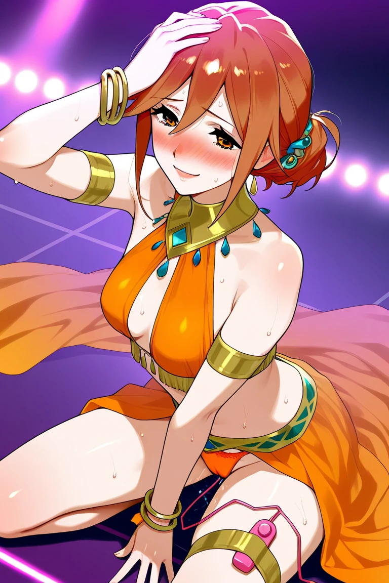 (masterpiece, best quality:1.2)((coral brown hair))((emerald green eyes)),solo,1girl,monika(doki doki literature club),(dragongirl), (yellow_white_dragon_horns),((green_dragon_tail)),hair_between_eyes, ((jrpg outfit))