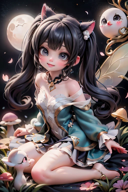 (​masterpiece,high-level image quality,hightquality)、(Flower Fairy)、(Seeing with the Eyes of the Spirit、Seeing with Spiritual Sight)、夏天、grass field、insects、​​clouds、suns、femele、年轻、kawaii、Smile、Nature Spirits、rhinoceros beetle、Ants、butterflys々、