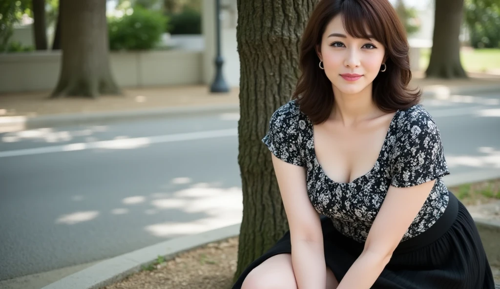 Beautiful and mature 55 year old Japanese woman, Married women, Fine Lines, Long eyelashes, Shining Eyes, Low Ponytail, Red lipstick, elegant, Gorgeous figure, Pearl Necklace, Small breasts, Tank top, leggings, whole body, lying on the green grass, Sleep on your back, Spread your legs, Bend your knees and spread your legs wide, (Highest quality,4K,8k,High resolution,masterpiece:1.2),